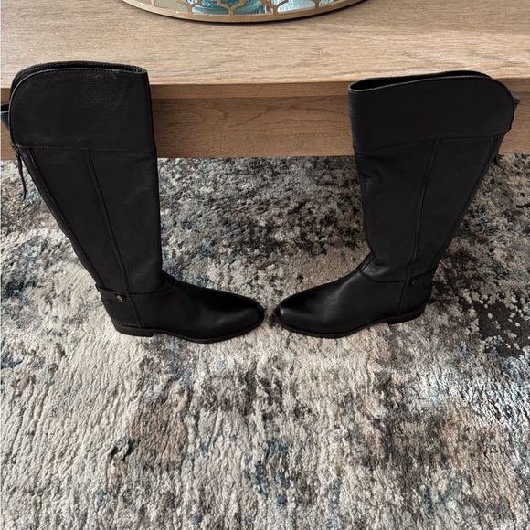 Franco Sarto Black Over the Knee Leather Boots NEW